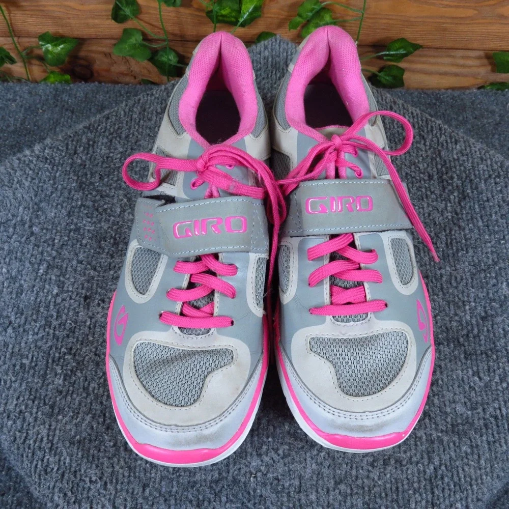 Giro Whynd Women Cycling Shoe Size 9 Indoor Spin Road Bike Gray Pink Synthetic